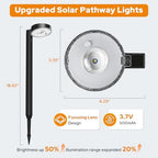 APONUO 12 Pack Solar Pathway Lights Outdoor, 3 Color Temperatures Selectable CCT, Focused Ground Spot Lens, Brighter Up to 12 Hrs IP65 Waterproof Path Lights for Walkway Driveway Yard Garden, Black - Image 4