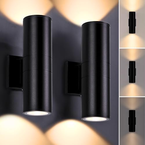 DAKAFUL Dimmable Wall Lights Outdoor 2 Packs, Integrated LED Cylinder Up Down 12W 2700K Modern Aluminum Light, Waterproof Exterior Light for Porch Patio Door - Image 6