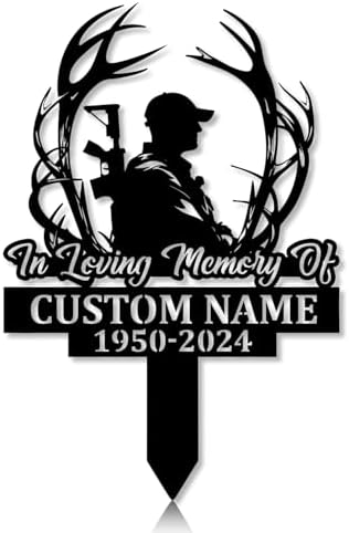 Personalized Hunter Grave Marker Hunting Memorial Garden Stake 8-24 inch Dad Loss Gift, Hunting Memorial Gift Loss of Loved One (Hunter) by Linktee