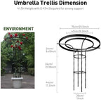 Umbrella Top Garden Trellis for Climbing Plants Outdoor, 3.7FT Tall Obelisk - Image 2