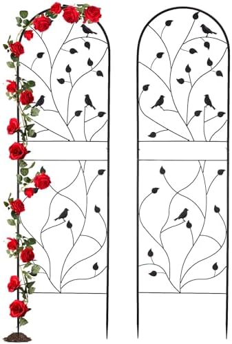 Garden Trellis for Climbing Plants, 71" H x 20" W, 2 Pack Heavy-Duty Metal Garden Trellis, Black Coated Rustproof Trellis for Plants Outdoor, Roses, Ivy, Flowers, and Vines by GardenofSimplicity