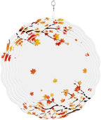 12 Inch Orange Leaves Fall Wind Spinner for Yard and Garden, Thanksgiving Maple Leaves Branches Hanging Ornaments Outdoor 3D Kinetic Wind Sculpture Spinners Indoor Outdoor Patio Décor Ornaments Gift by Unknown
