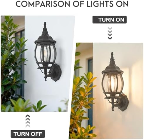 2-Pack Waterproof Aluminum Outdoor Light Fixture Exterior Porch Lights Outdoor Wall Sconces,Anti-Rust Porch Lights for Outside Garage Patio Exterior Lights for House - Image 5