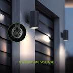 ASD 1 Light Cylinder Outdoor Sconce Lights, Black 60W E26 ETL 6 Pack - Image 4