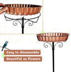 Rust-Proof Bird Bath with Metal Stand Outside, Copper-Tone Bowl, Outdoor Garden Pedestal Bird Baths 9-Pronged Base - Image 4
