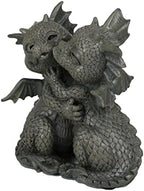 Ebros Gift Mini Fiery Romance Hatchling Dragon Lovers Garden Figurine Faux Stone Resin Finish 4.75" H Dragon Hugs Home Decor Dungeons and Dragons Fantasy Art - Image 3