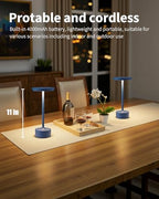 PUSU Rechargeable Table Lamps Set of 2, Blue Cordless Portable Desk Lamp - Image 2
