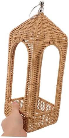 Handwoven Boho Candle Lantern Holder with Hanging Design, Coffee PE - Image 4