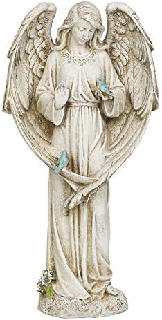 Joseph's Studio by Roman - Angel with Two Birds Statue, 20" H, Garden Collection, Resin and Stone, Decorative, Religious Gift, Home Outdoor and Indoor Decor, Durable, Long Lasting by JosephsStudio