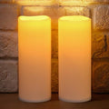 10" x 4" Large Waterproof Outdoor Solar Flameless LED Candles - 2 Pack by NURADA