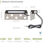 ASD LED 7 Inch Retaining Wall Light Fixture, Hardscape Paver Lighting | 5CCT, Low Voltage, Swivel, Waterproof, ETL Listed | 5W 300LM 2200K-5000K 12V | Landscape Step Illumination | Bronze, 8 Pack - Image 2