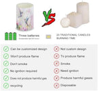 Vintage Flower Hummingbird Flameless Candles Battery Powered LED Pillar Candles Tealights with Remote Timer Color Changing Control for Home Decor Set of 4 - Image 3