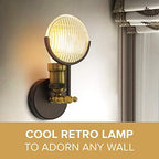 Rustic Wall Sconce Wall Mounted Industrial Lamp Retro Vertical Lighting - PAR36 Wall Lights - Auto Engine Head Light - Steampunk Lantern Farmhouse Fixture - Aircraft Tractor Headlamp Wall Lamps - Image 3