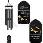 Sympathy Dragonfly Wind Chimes, Produced in USA, 26inch Personalized Wind Chimes for Loss of Loved One, Commemorative Sympathy Gifts for Funeral, in Memory of Dad/Mom/Husband/Wife by ExtrabilyOfficial