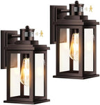 VIANIS 2 Pack Outdoor Lights for House, Brown Dusk to Dawn Motion Sensor Outdoor Light, Oil Rubbed Bronze Porch Lights Outdoor Lantern for Garden, Garage, Doorway, Aluminum,Hardwired, Non-Solar by VIANISLIGHTING