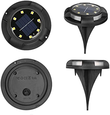 Solar Ground Lights, 8+4 LED Outdoor Solar Disk Lights, Waterproof Bright in-Ground Lights Solar Garden Lights for Landscape Deck Walkway Outdoor, 4 Pack - Image 3