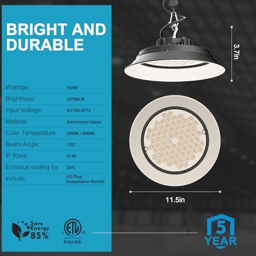 Lightdot Grow Lights for Indoor Plants, 165W 5000K Full Spectrum, with Aluminum Reflector, Hanging Lights for Indoor Growing, Large Tall Plants, Garden, Flowers, Greenhouse - 2Pack - Image 4