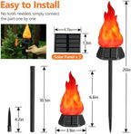 Toodour Solar Halloween Lights Outdoor, 4 Pack Solar Torch Light Waterproof - Image 3