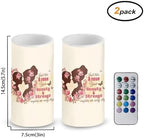 Blooming Rose Flower 2 Packs Flameless Candles Battery Operated Electric Candles 3''D x 5.7''H with 18-Key Remote Control Multicolor Changing Mother's Day Gifts Candles - Image 2