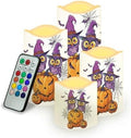 Pumpkin Lantern Owl Flameless Candles with Remote Color Changing Pillar Candles Battery Operated Tea Light for Halloween Party Decor Led Electric Candles Outdoor Home Decorations by Uorisanigo