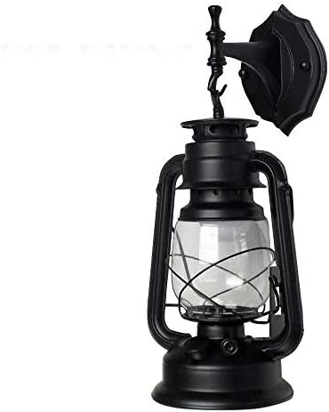 Lantern Wall Sconce Rusty Patina Finish, Exterior Antique Lantern Porch Light Wall Light Fixture Waterproof Lantern Wall Mount Lamp Bronze for House Farmhouse Loft Courtyard Retro Outside Decor by OUKANING
