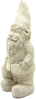 Garden Gnome with Bucket: Solid Durable Stone Statue with Vintage Texture. Sealed for Outdoors. Handcrafted USA. (Classic/White) - Image 2