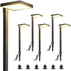 LUTEC 6 Pack Low Voltage Pathway Lights, Aluminum 12V Landscape Lighting with Connectors，IP65 Waterproof Anti-Glare Wired LED Pathway Lights, 5W 500LM Warm White 3000K for Pathway, Yard, Garden by LUTEC