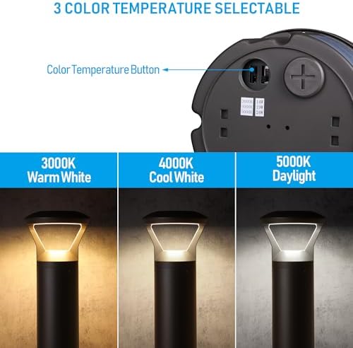 LEONLITE 3CCT LED Bollard Landscape Pathway Light, 43" 14W/19W/24W Adjustable Watts, 120V-277V Bundle 3CCT LED Bollard Landscape Pathway Light, 42" 14W/19W/24W Adjustable Watts, 120V-277V - Image 7