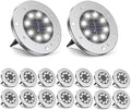 ZGWJ Solar Ground Lights Outdoor, 8 LED Waterproof White,16 Pack by ZGWJ