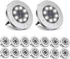 ZGWJ Solar Ground Lights Outdoor, 8 LED Waterproof White,16 Pack by ZGWJ