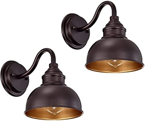 Farmhouse Vanity Wall Sconce, Industrial Gooseneck Barn Light Fixture, Oil Rubbed Bronze Wall Lamps for Bedroom, Bathroom, Hallway, Living Room, Reading Room by ACLand