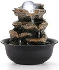 WICHEMI Indoor Water Fountain Tabletop Fountain Stacked Rock with LED Light by WICHEMI