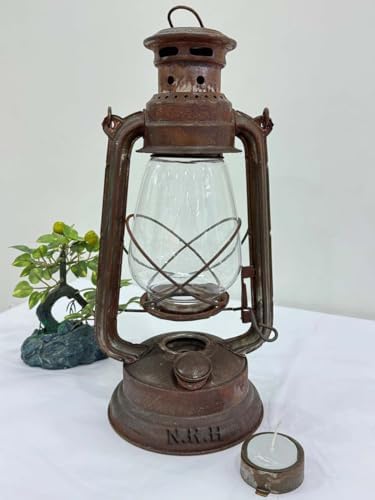 Vintage Lantern Rustic Candle Lantern Outdoor Decoration | Rustic Flammed Hanging Lamp for Halloween Decor | Christmas Decor | Yard Door | Front Decor |Garden Decor | Outdoor Decor | 12 inches | - Image 3