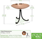 Achla Designs Polished Copper Birdbath- Tripod Stand - Image 2