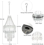 Solar Crystal Hanging Chandelier Outdoor Decorative Garden Light - Image 3