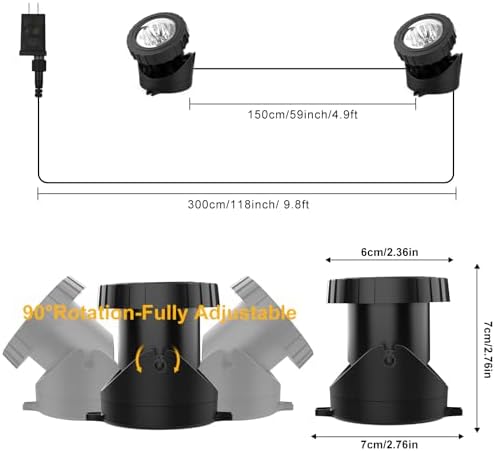 RGB Underwater Pond Lights, Super Bright LED Submersible Fountain Lights Colored Landscape Spotlights, Bluetooth APP Control IP68 Waterproof for Fish Aquarium Tank Garden Yard Pool (Set of 2) - Image 6