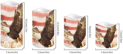 USA Eagle Flag Flameless Light Candles with Remote Timer Battery Operated Candles Color Changing Fake Pillar Candles Tea Lights Home 4th of July Decorations - Image 2