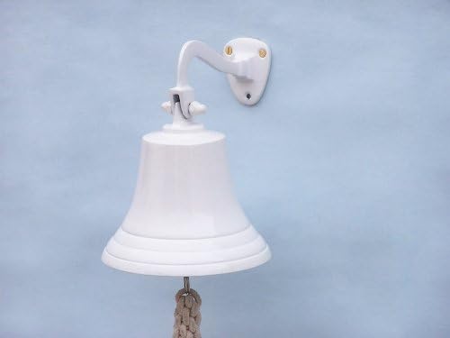 Hampton Nautical BL-2019-7-White Solid Brass Hanging Ship's Bell 9" - White Powder Coated - Nautical Decor - Nautical Home Decoration - Image 5
