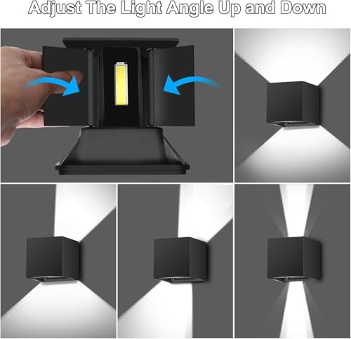 ledmo 20W Modern Wall Light Up Down Adjustable Porch Light 4 Pack - Image 3
