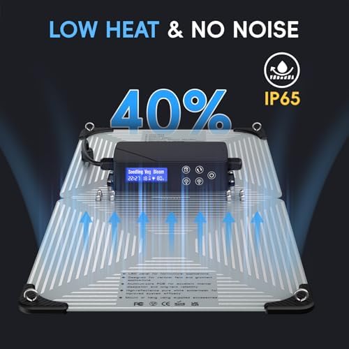 Grow Lights for Indoor Plants, 120W LED Grow Light Full Spectrum, with Samsung LM218B+ Diodes(512 Pcs),HD Digital, 3 Modes, 24H Timer, 10-100% Dimming for 3X3 / 4X4 ft Grow Tent - Image 7
