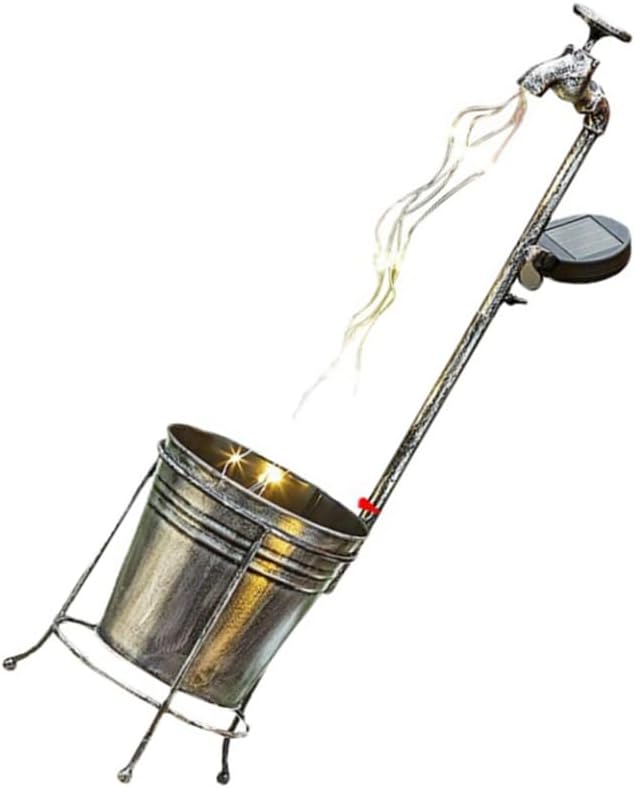 Milisten Solar Garden Planter Lights Retro Iron Design Outdoor Solar Watering Can Decoration for Lawn Patio and Garden Decorative and Landscape by Milisten