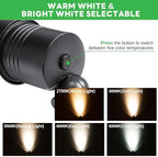 Landscape Spotlights Low Voltage - 2700K/3000K/3500K/4000K/5000K Selectable Uplights, 12V Wired LED Spot Lights Outdoor Waterproof, Aluminum Black for Outside Trees Wall 4 Pack - Image 3
