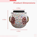 Mosaic Solar Lights Outdoor Waterproof, Hanging Solar Lantern with Stained Glass Design, Maple Leaf Pattern Tabletop Lights, No Wiring, Auto On Off, 4.33 x 4.33 in, 11 x 11 cm for Patio, Garden - Image 4