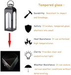Bdor 20 Inch Outdoor Indoor Lantern, Set of 2 Black Metal Candle Lanterns - Image 5