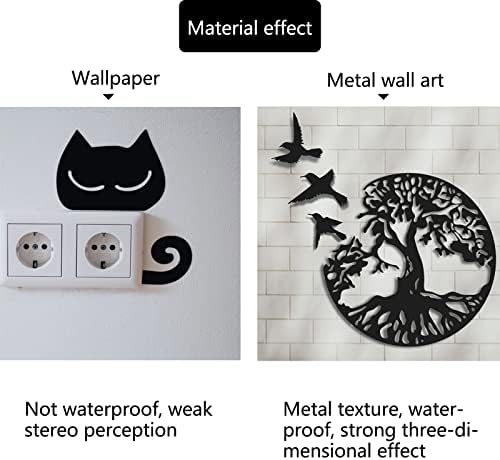 WINUSD Metal Tree of Life Wall Art, 4PCS Tree of Life and and Birds of Peace Wall Plaque Decorative for Garden Art Hanging Sculpture Family Indoor Decoration(18In Tree and 3Pcs Birds) - Image 5
