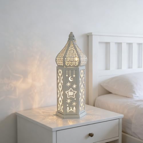 Moroccans Lanterned Decorative,Golden Metal Candle Holder for Hanging Tabletop,Outdoor Indoor Halloween Ramadans Decors - Image 3