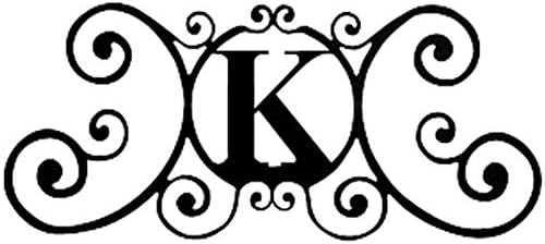 24 Inch House Plaque Letter - Wrought Iron Metal Scrolled Monogram Initial Letter Home Door Wall Hanging Art Decor Family Name Last Name Letter Sign (K, 24 x 11 inches,Thick 0.078 inch (2mm)) by Unknown