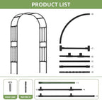 Square Tube Metal Garden Arch Trellis for Climbing Plants,4.9x7.9FT - Image 6