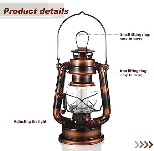 Hortsun 2 Pieces 8 Inch Vintage LED Hurricane Hanging Lantern - Image 4