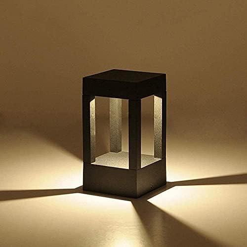Outdoor LED Bollard Light Fixture Modern Minimalist Pathway Garden Post Lantern IP65 Waterproof Aluminum Landscape Lighting Warm White 3000K Driveway Deck Patio Yard Walkway Decor by Unknown